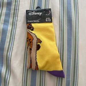 Disney Vibrant Yellow and Purple Crew Socks